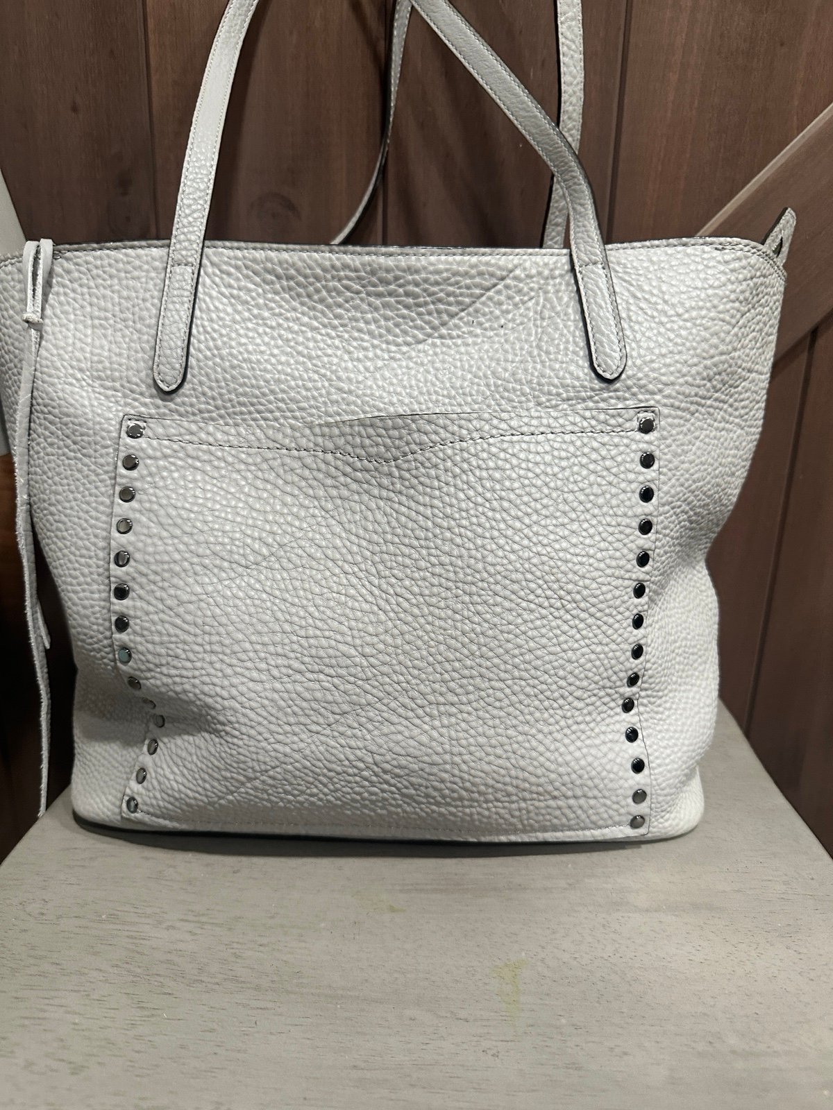 Rebecca minkoff gray studded tote