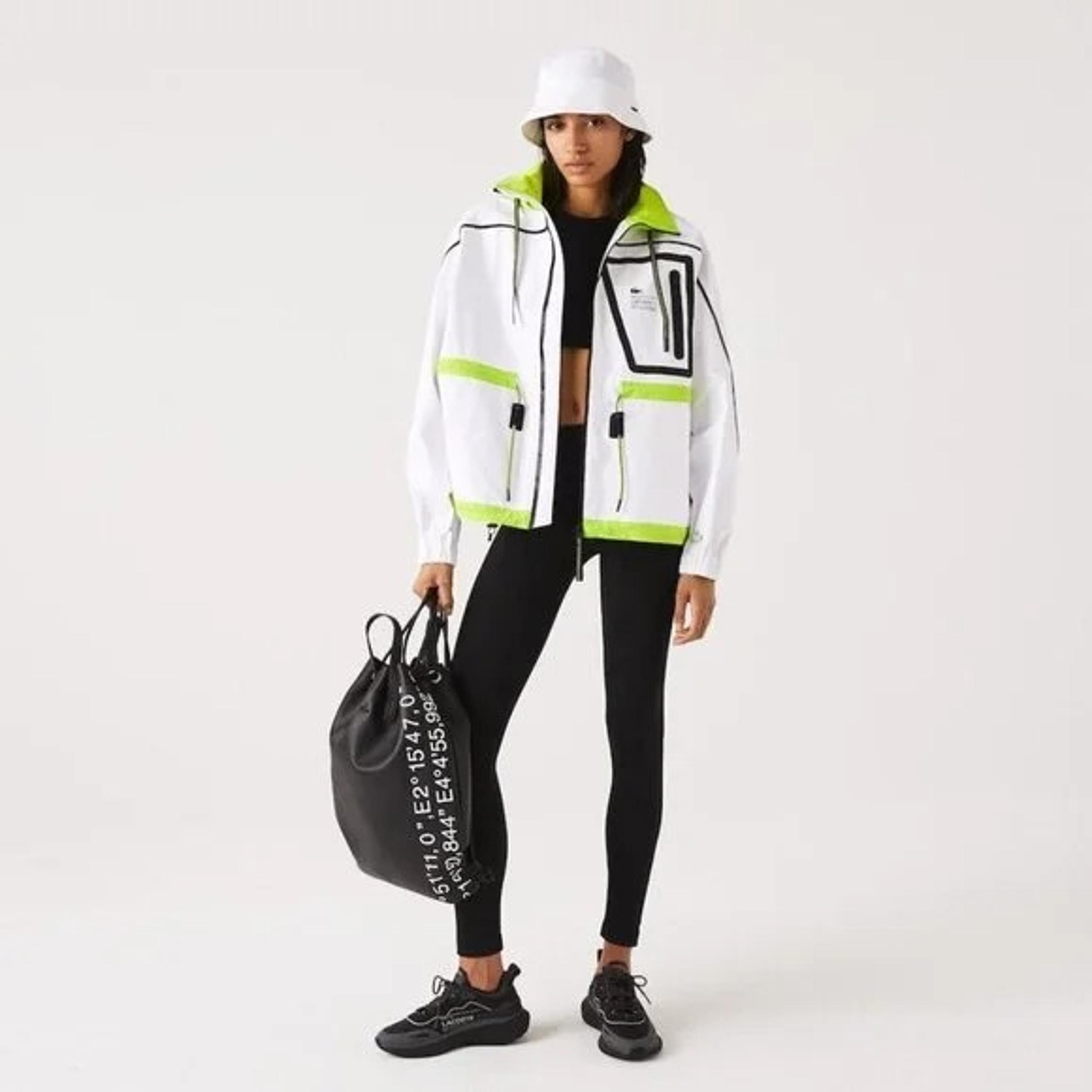 New Lacoste Women's Nylon Windbreaker Women - White - Lacoste - Jackets Size 38