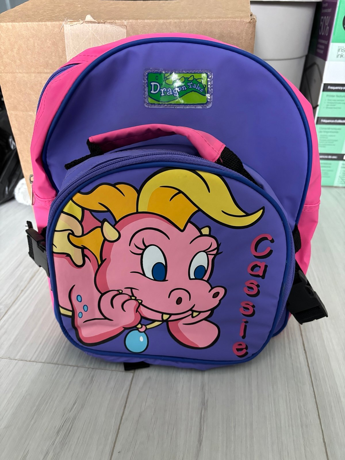 Vintage 90’s Dragon Tales Children’s Backpack with Detachable Lunch Bag Cassie