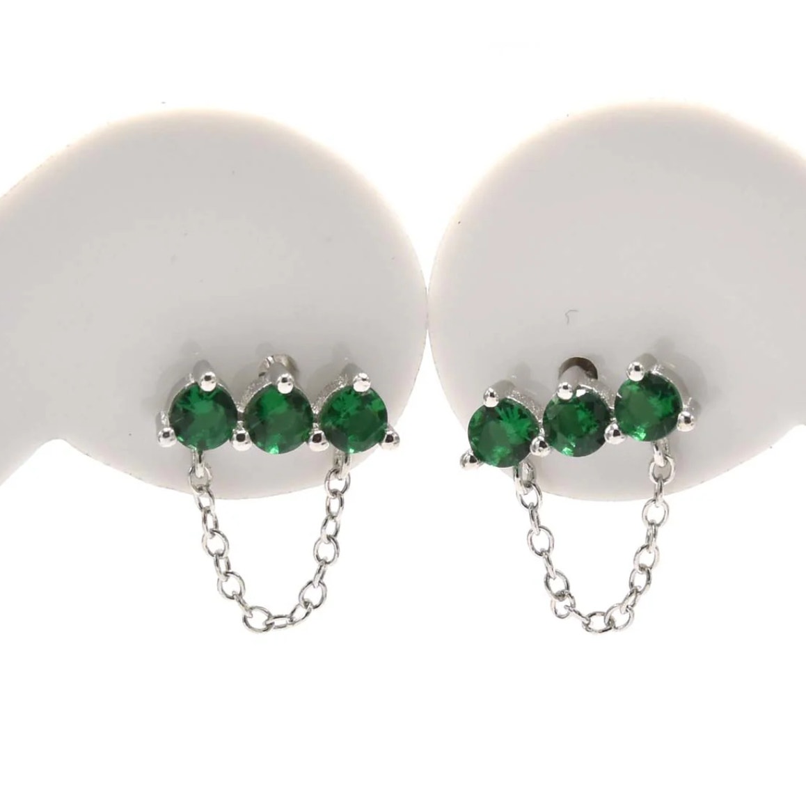 Green Eternity Stud Earrings