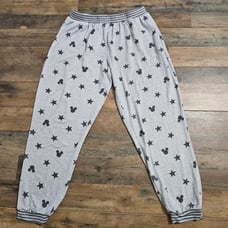 Disney Mickey Mouse Gray Mouse Ears and Star Print Sweatpant Lounge Joggers L
