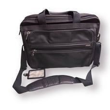 TUMI Alpha Laptop Messenger Ballistic Black Nylon & Leather Briefcase Travel Bag