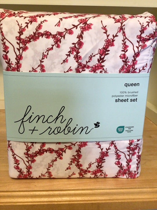 Finch & Robin Pink Vines QUEEN Sheet Set