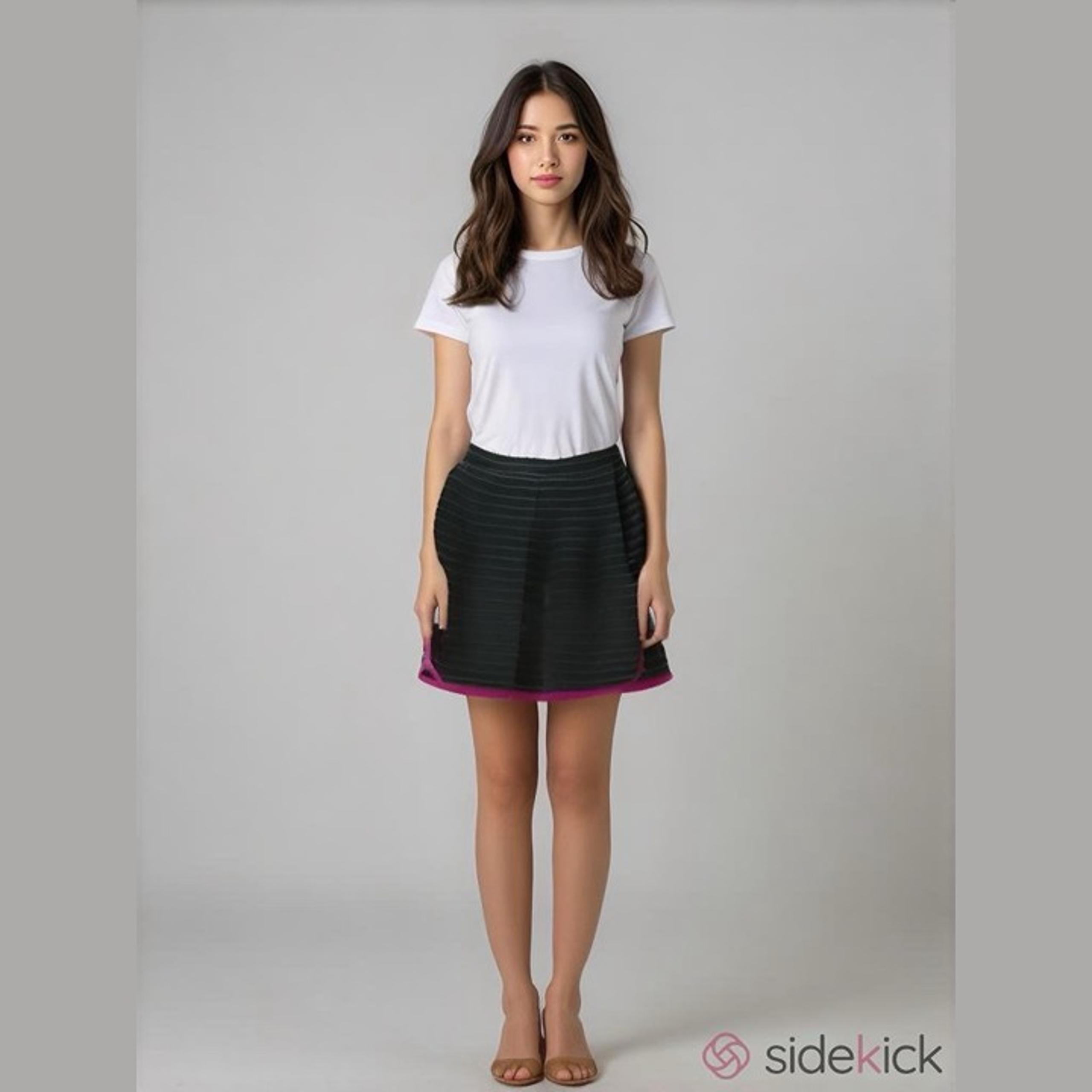 Nanette Lepore Striped Mini Skirt~Size 2~Navy/Green/Hot Pink Pockets~100% Silk