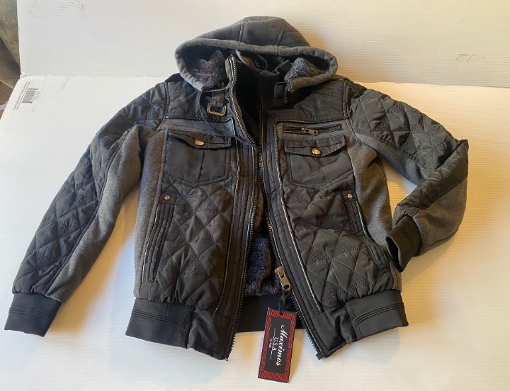 MAXIMOS MEN'S COAT HOODED SHERPA FLEECE LINED JACKET SIZE SMALL