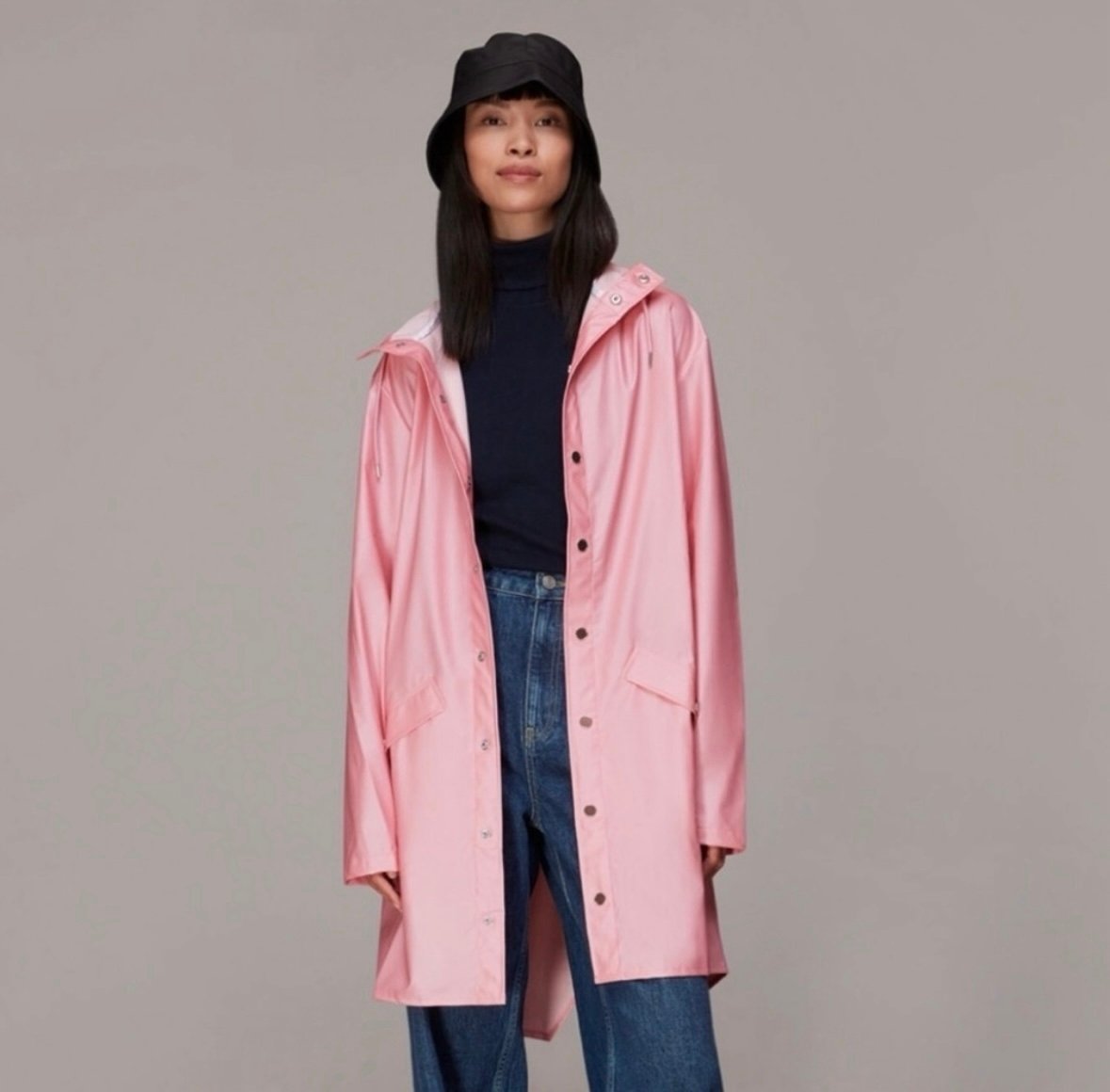 Rains Long Jacket Pink Size Small NWT