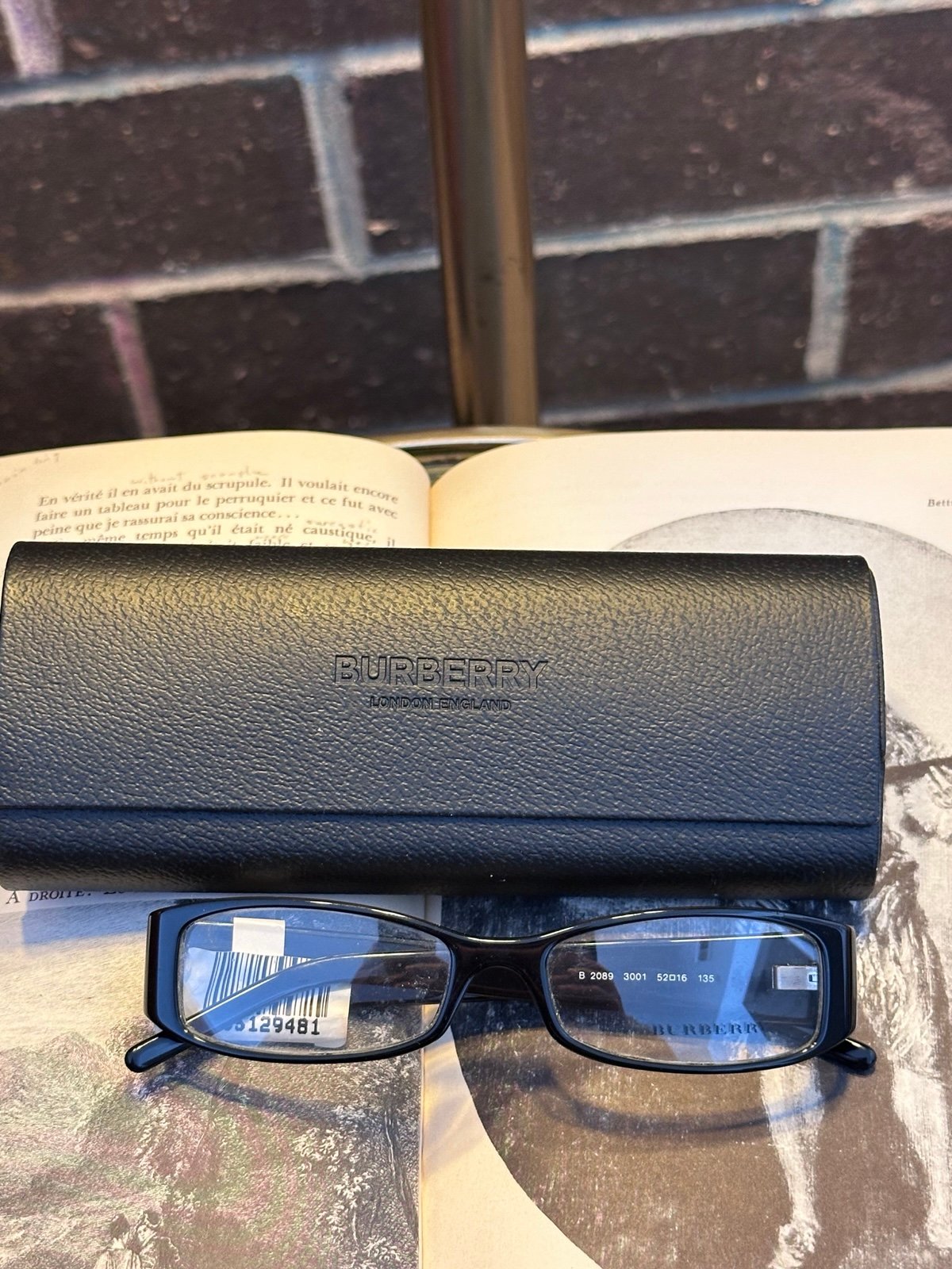 New BURBERRY B2089 3001 52016/135 Black Eyeglasses Italy