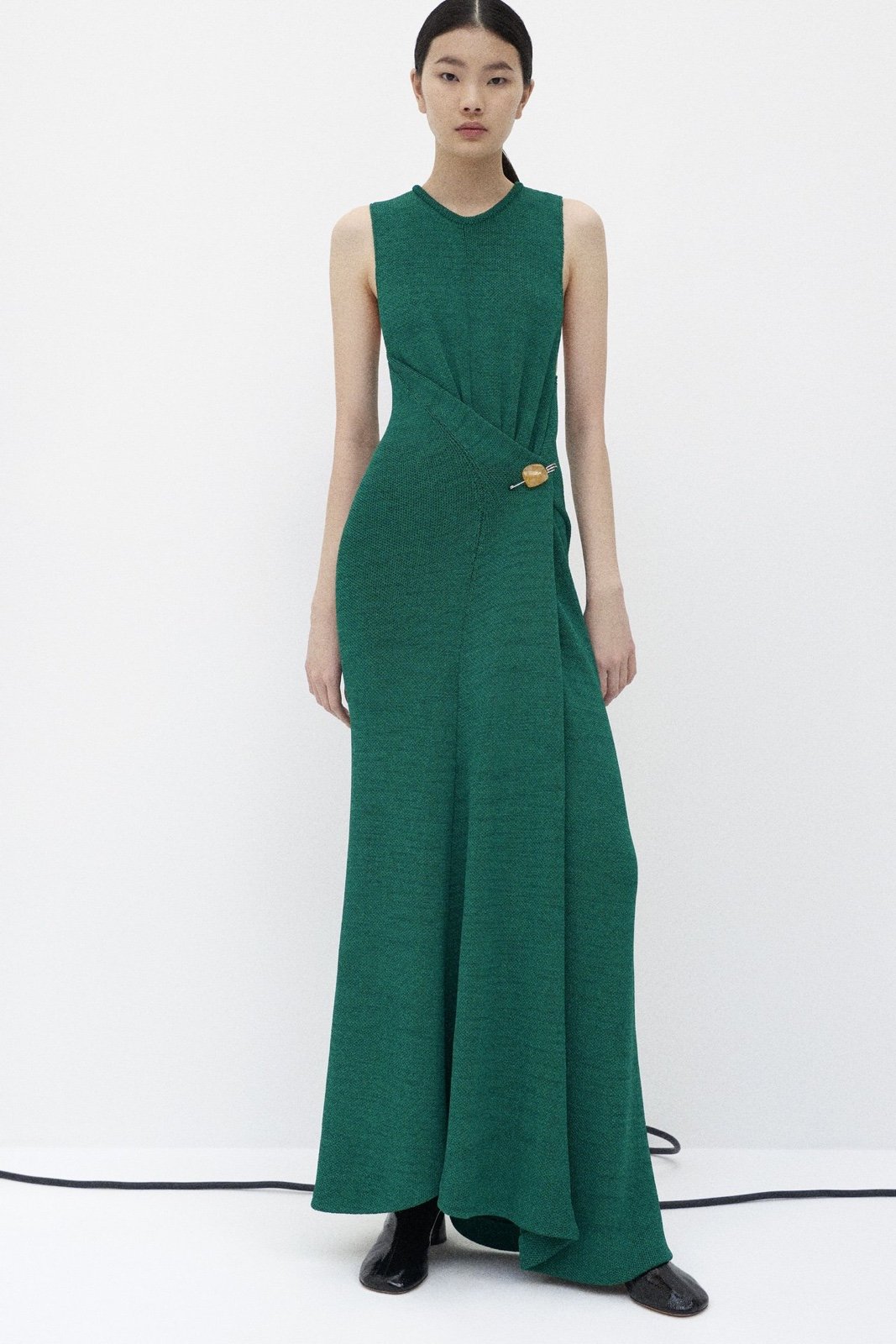 $1695 PROENZA SCHOULER Embellished twist-back knitted maxi dress size M