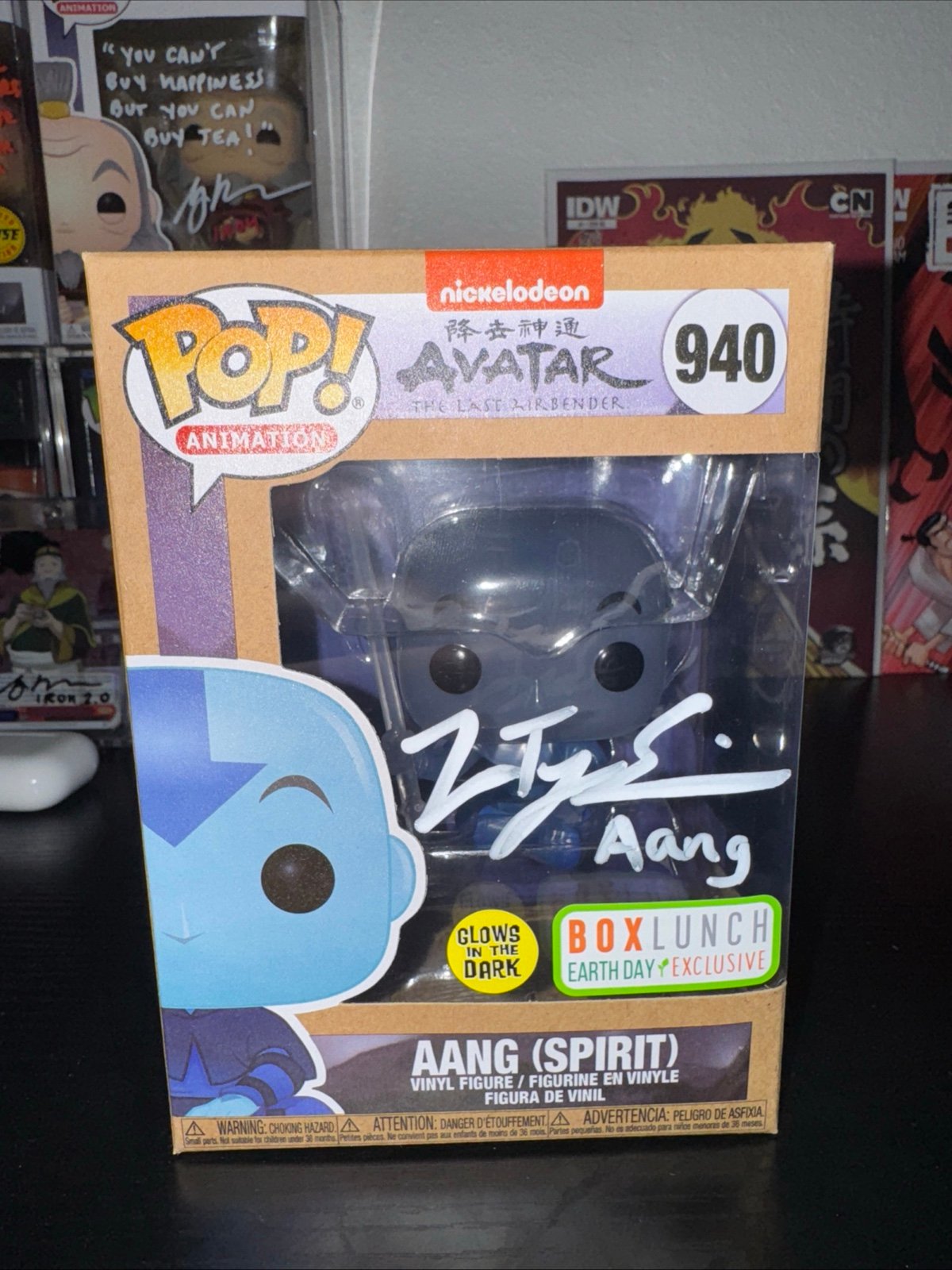 Spirit aang glow funko pop signed by zach eisen