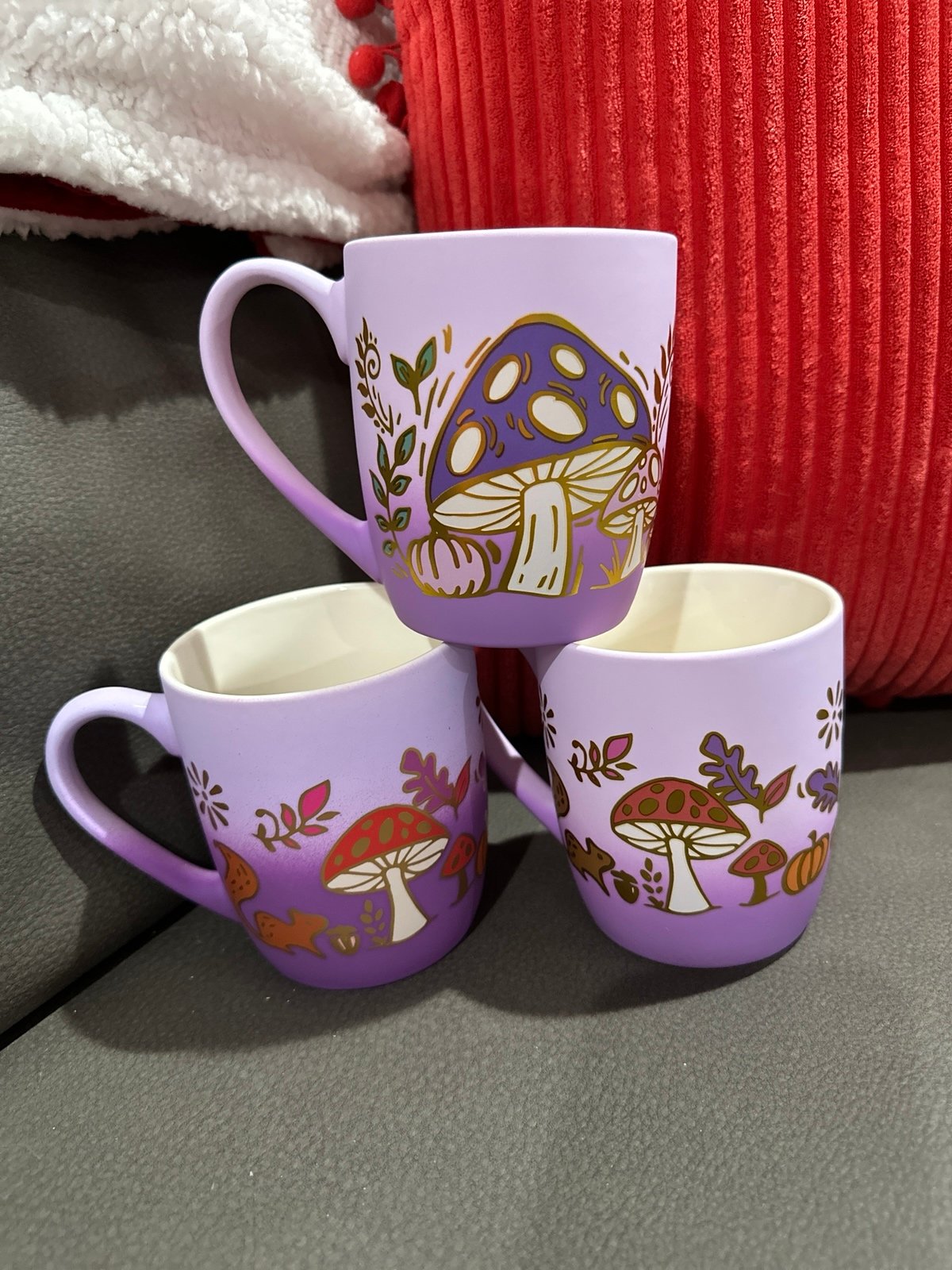 Fall Mushrooms Mugs Set