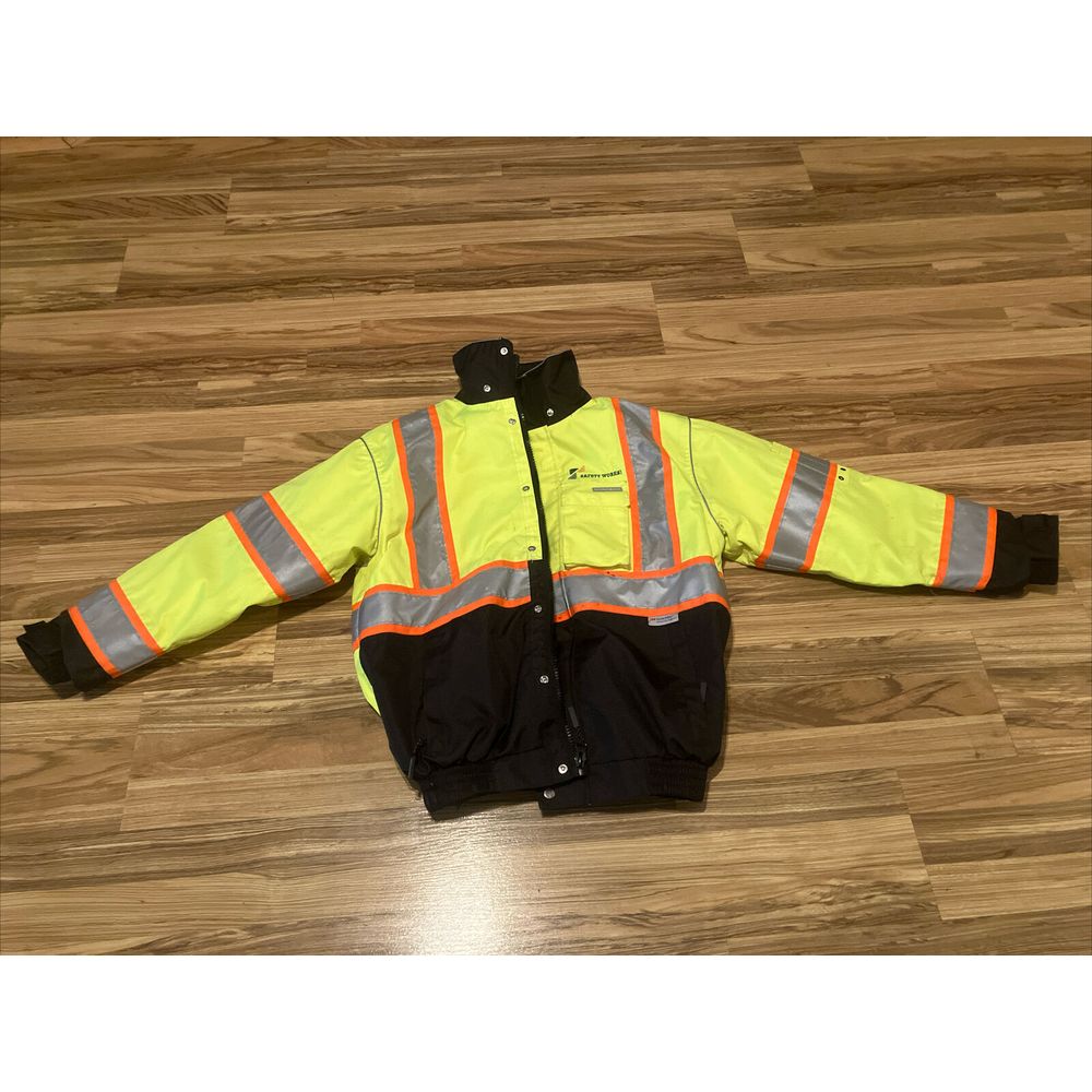 Kishigo Js119-M Medium Hi -Vis Bomber Lined Jacket, Lime Safety Green