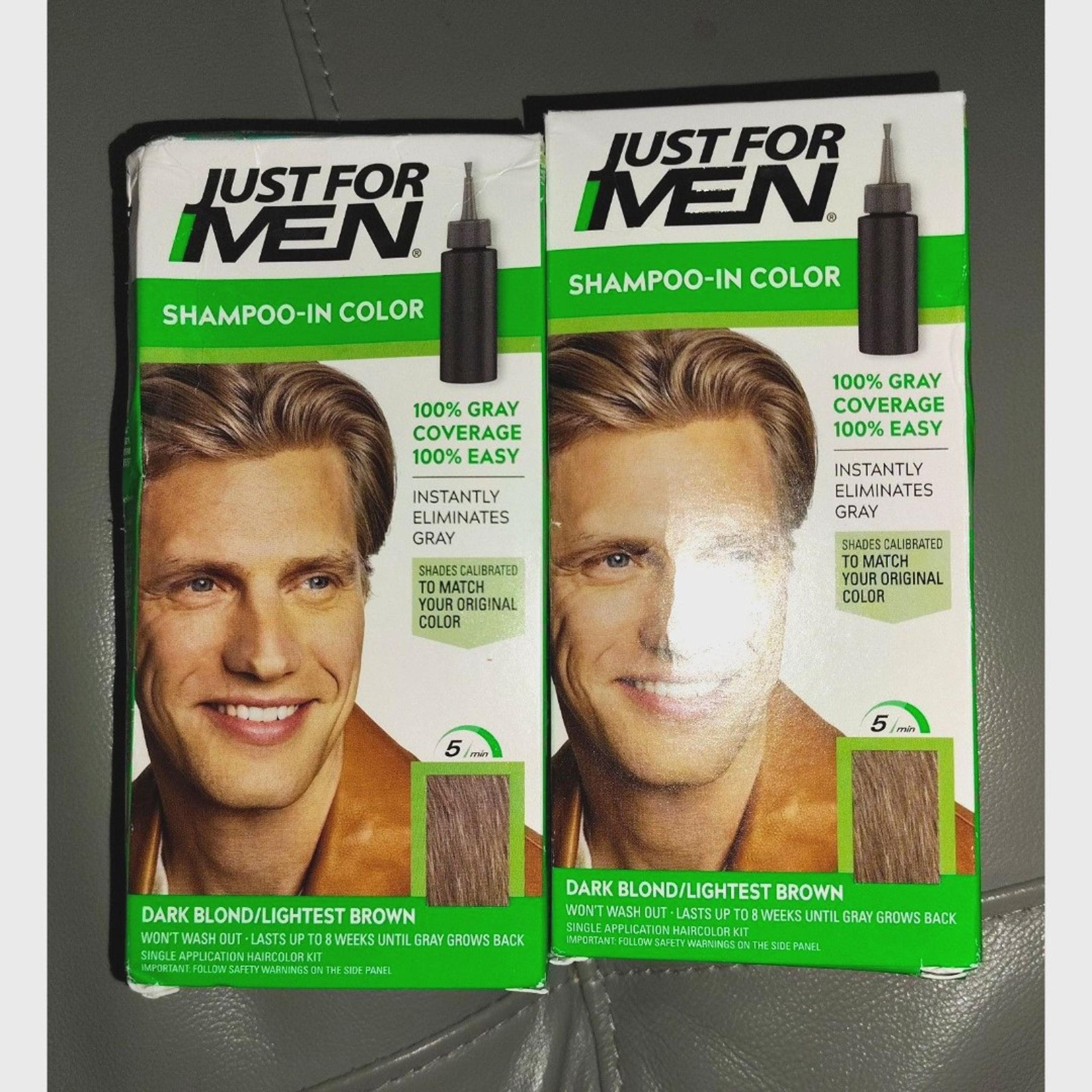 Just For Men 2 Pack Dark Blonde/ Light Brown NIB Damaged Box Hair Color