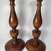 Wood turned candlestick pair-10.5” tall-Colonial-home decor-kitschy-mid century
