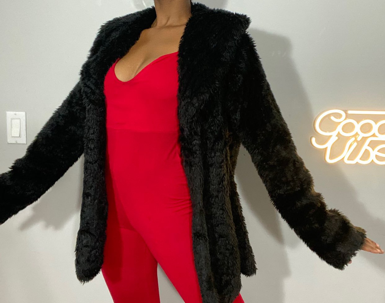 Black Faux Fur Jacket
