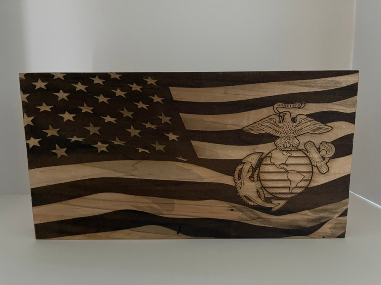 American Flag with USMC Eagle, Globe, & Anchor