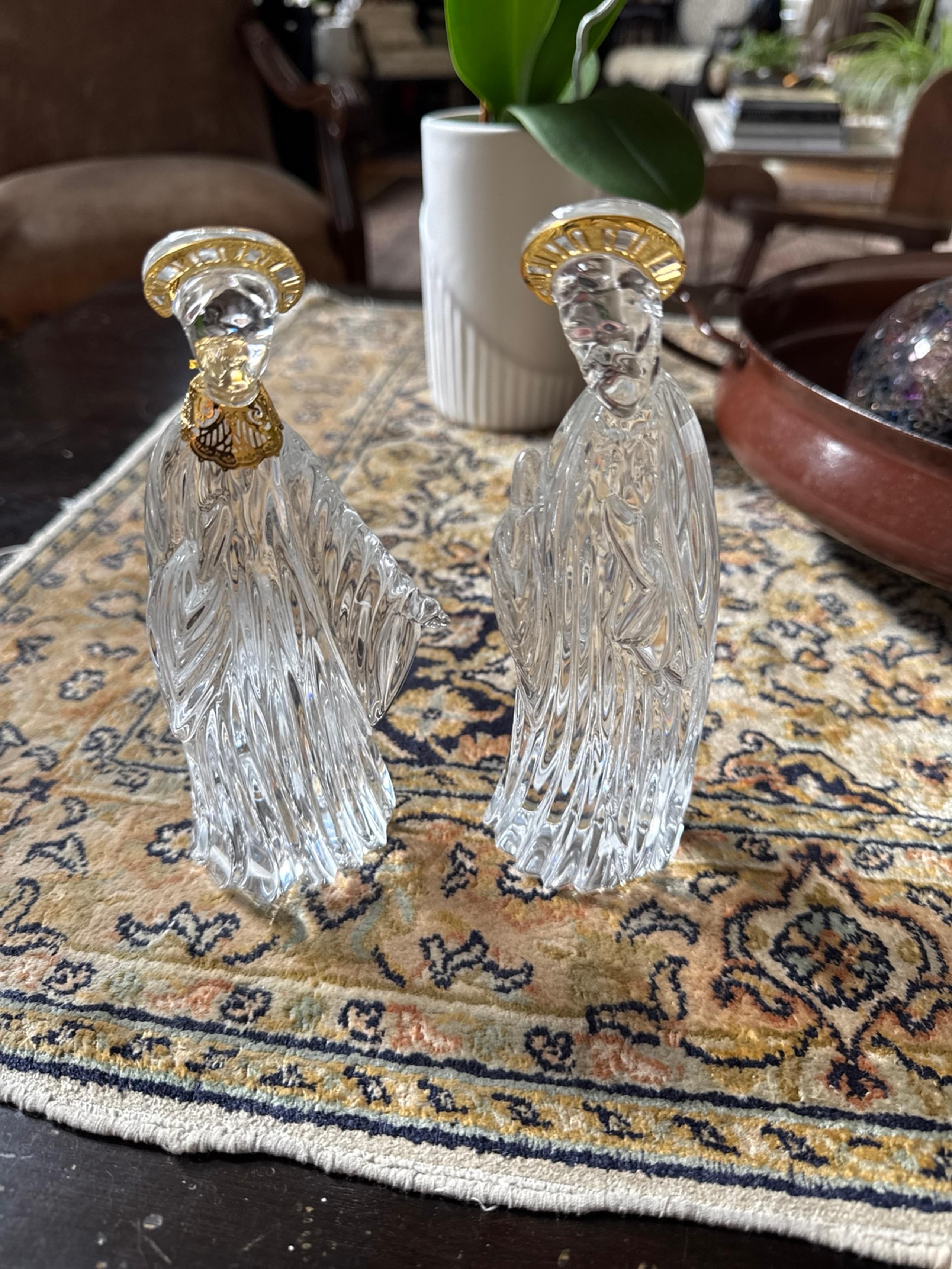 Vintage 2 Piece Set - GORHAM Crystal and Gold Nativity Set