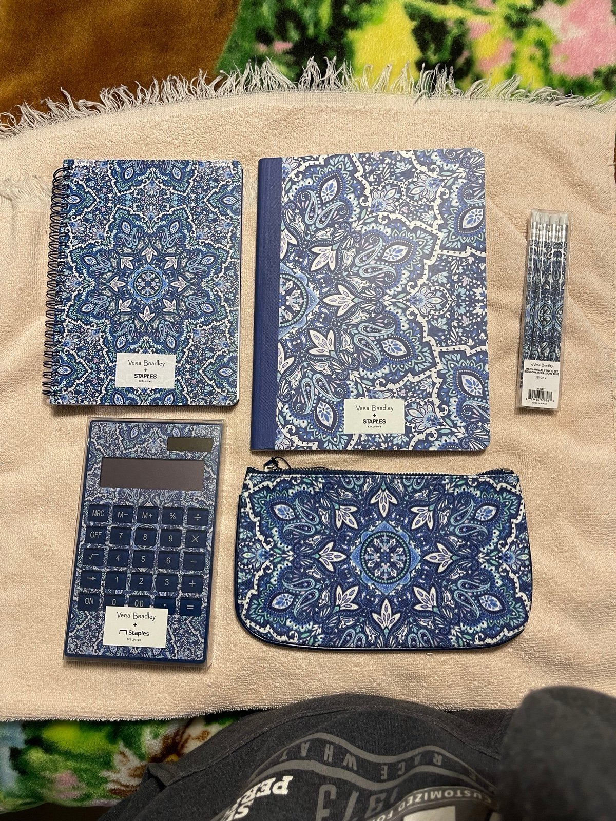 Vera Bradley Bonbon Medallion Blue School supply set NWT