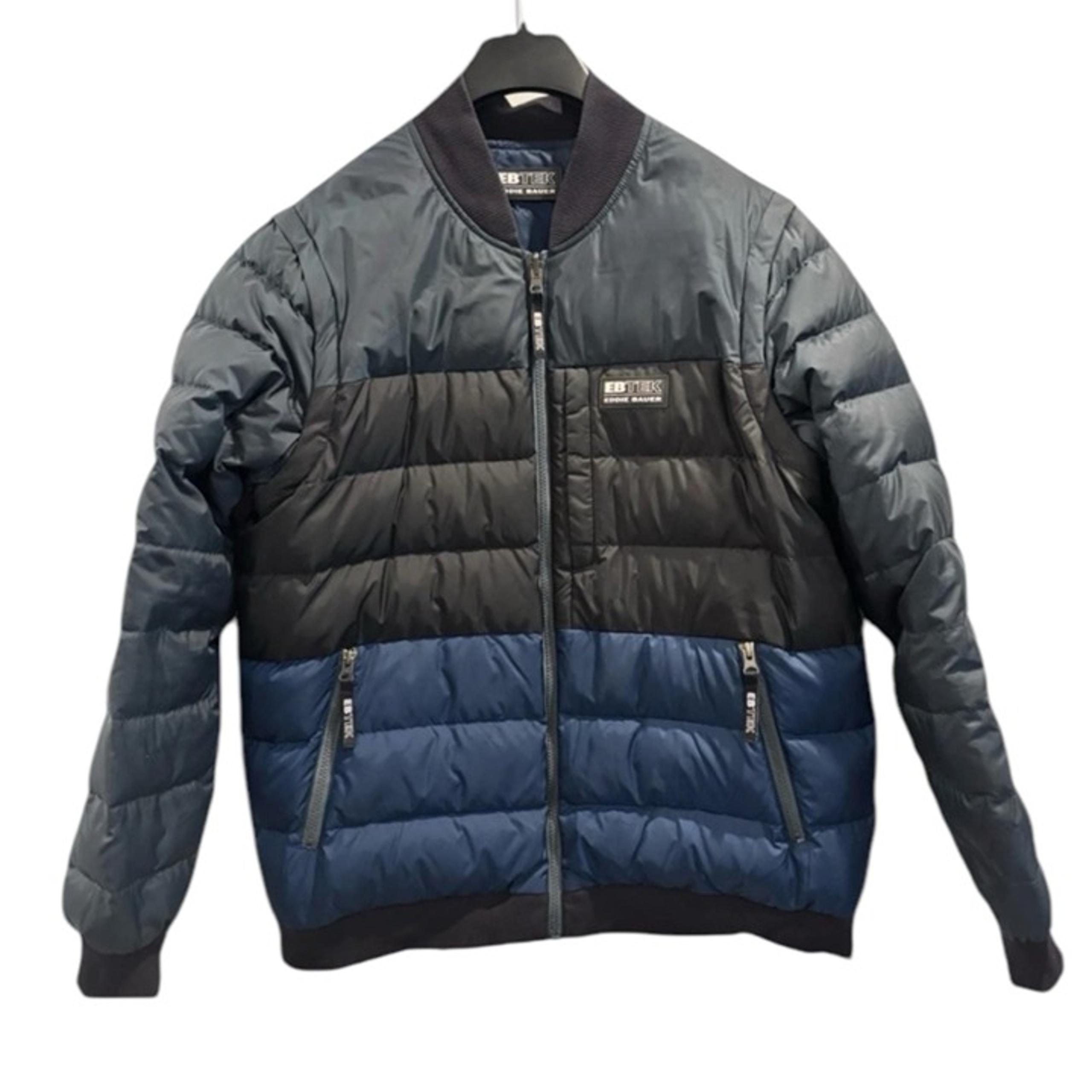 Eddie Bauer EBTek Reversible Puffer Jacket Men’s L Zip-Off Sleeves Bomber Style