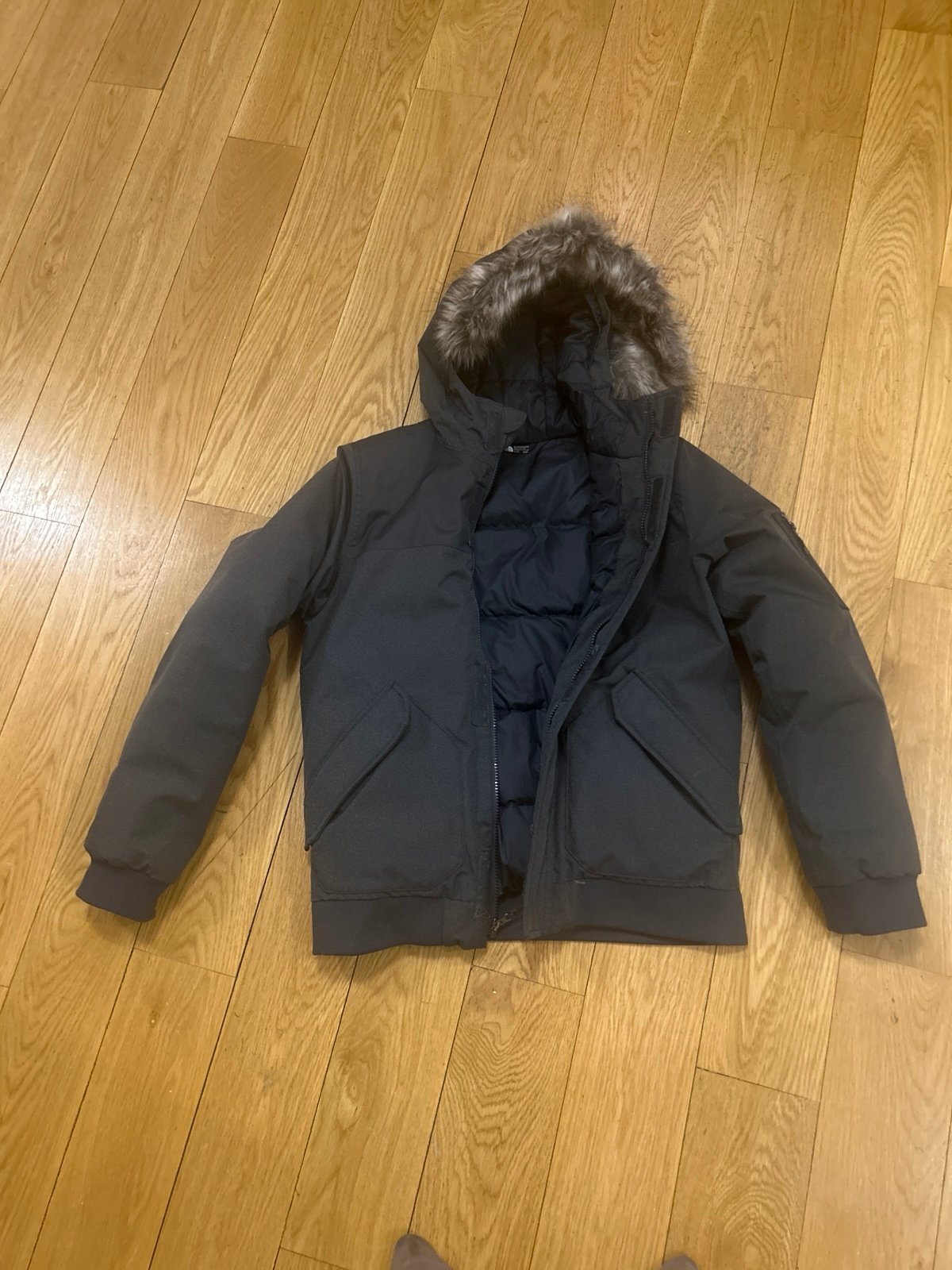 North face dark green boys’ down Jacket