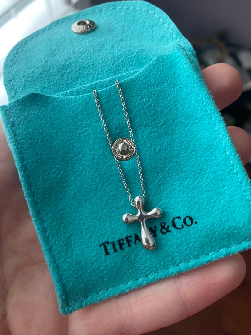 Tiffany Elsa Peretti Cross Pendant in Sterling Silver