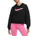 Nike Icon Clash Fleece Black Crop Hoodie Women's Sz 1X Pink Yellow Double Swoosh