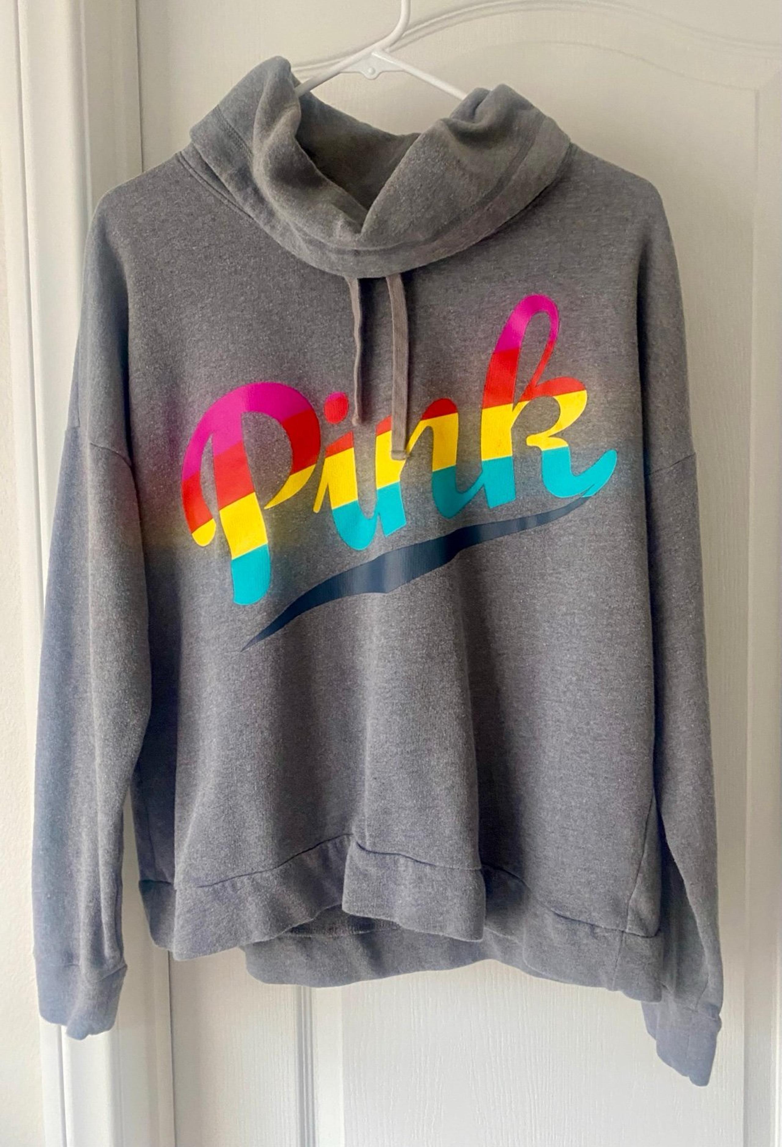 Victoria’s Secret PINK M  women’s gray long sleeve cowl  neck sweatshirt