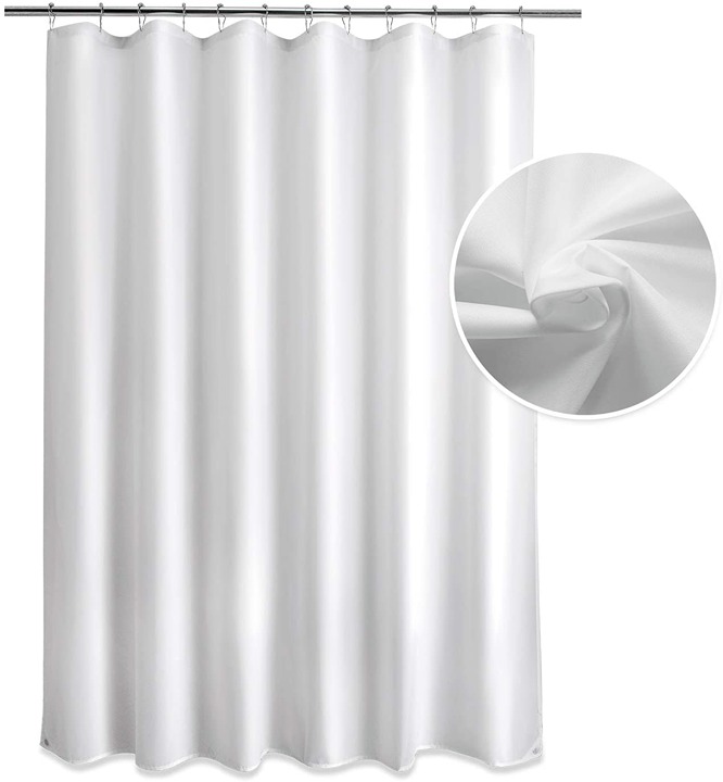 Waterproof Shower Curtain Liner Fabric, Cloth Shower Curtain Liner with Magnets,