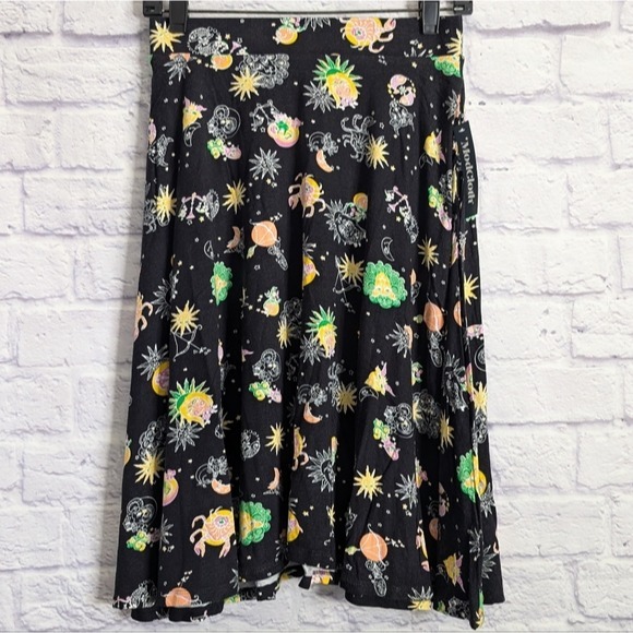 Modcloth Excellence Attained Knit A-Line Skirt S NEW Black Astrology Zodiac