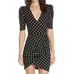 Alice + Olivia wrap mini dress black white floral embroidered 2