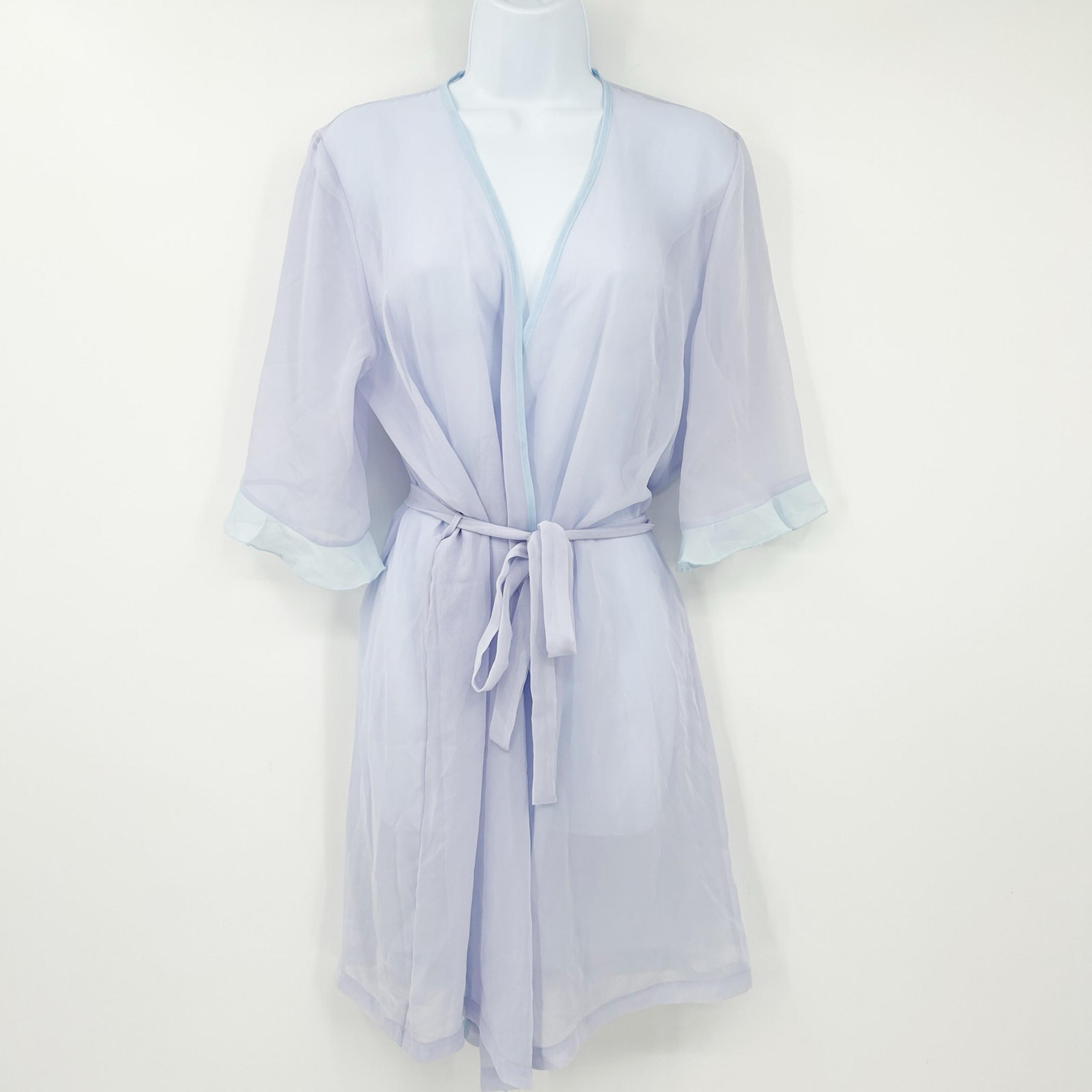 Secret Treasures Womens Lounge Sleep Nightie Tie Waist Sheer Robe Size M Lilac