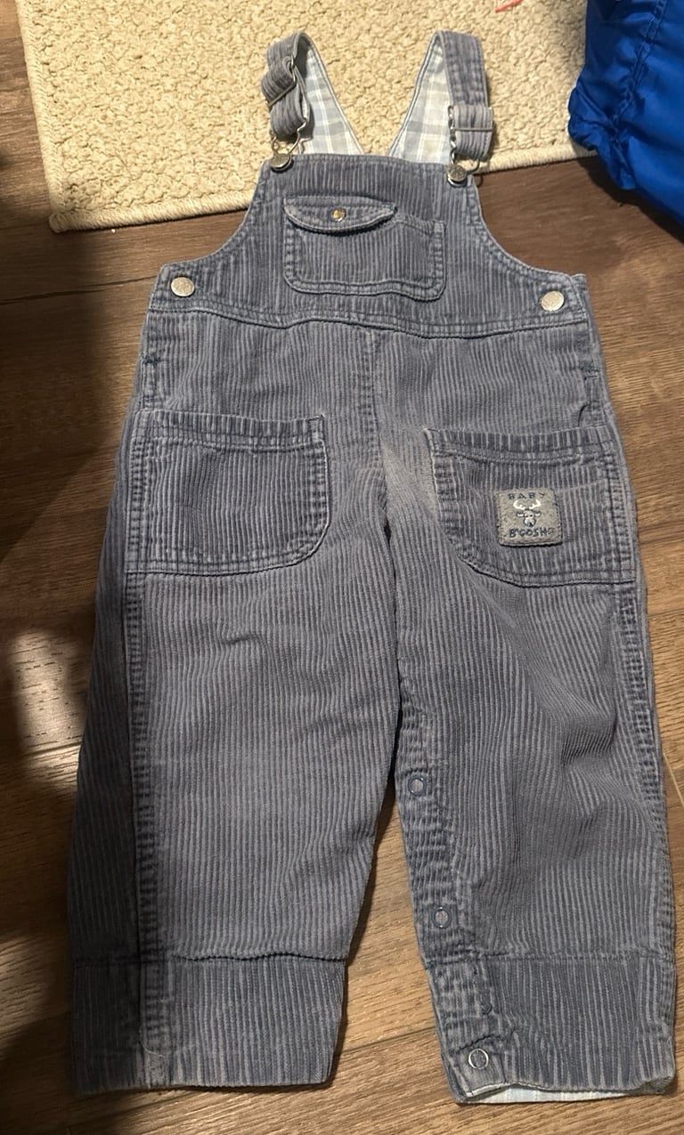 Vintage Baby B’Gosh Grey Corduroy Overalls Size 24 Months