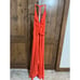 Haute Hippie Silk Maxi Dress, M, ruffles, hi-low, Orange, spaghetti Strap