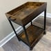 NEW Side Table with Wheels ,End Table with Removable Serving Tray.