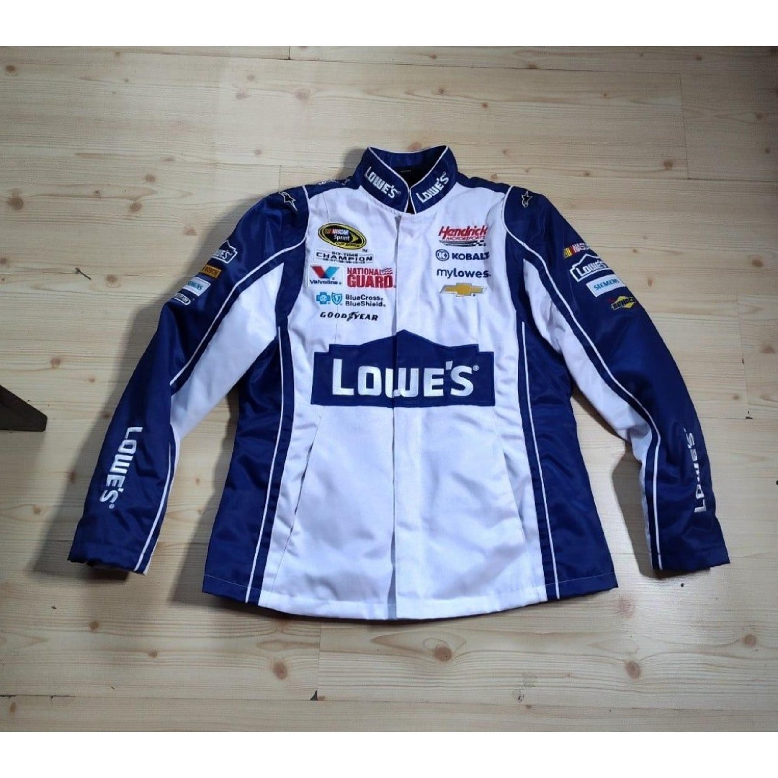 Chase Authentics Jimmie Johnson Lowes #48 NASCAR Racing Jacket White Size M