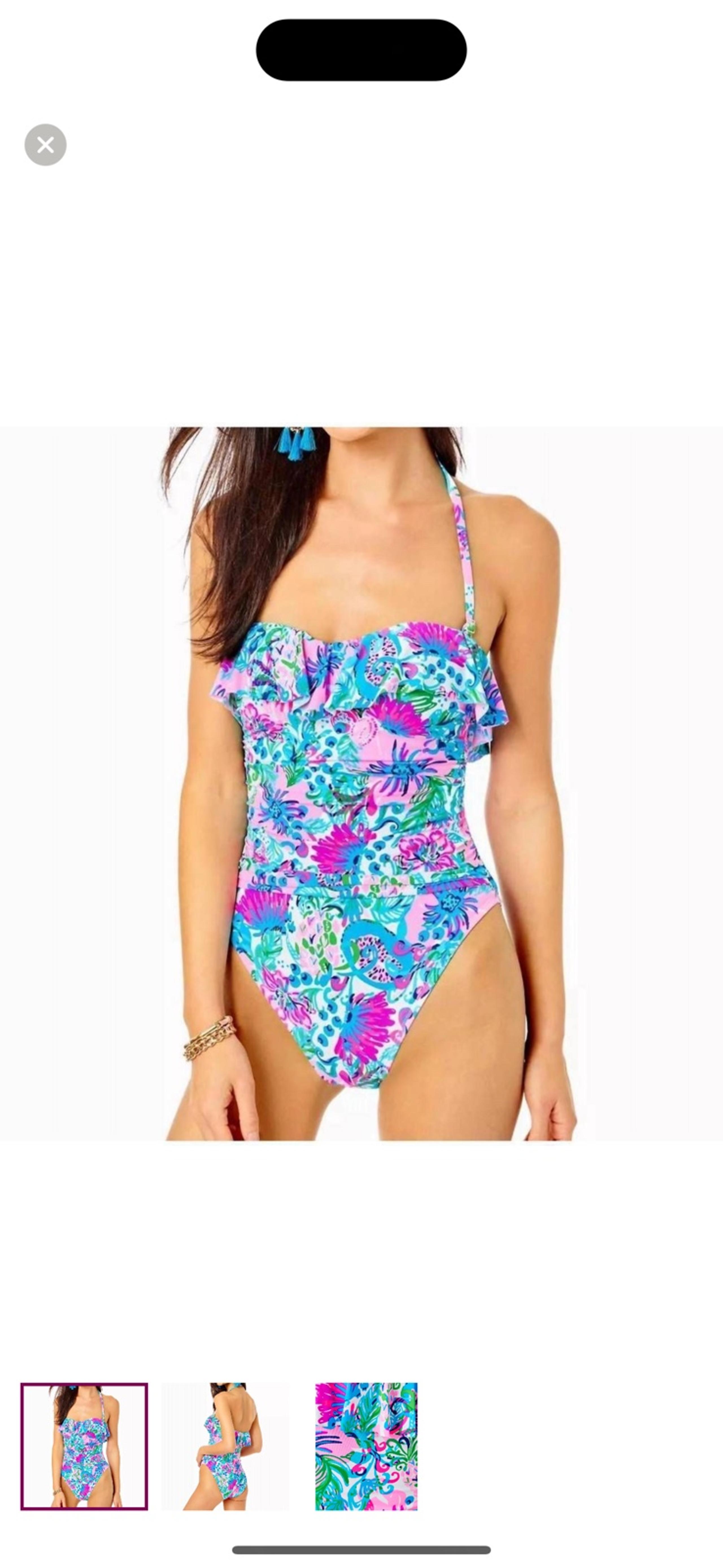 LILLY PULITZER rubyann one piece in mandevilla baby paradise petals. NWOT Size 8