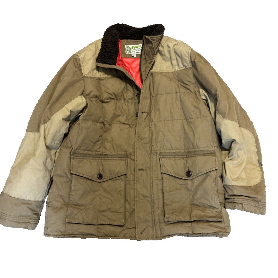 VTG Eddie Bauer Jacket Mens XL Tan Goose Down Puffer Coat Yukon Retro