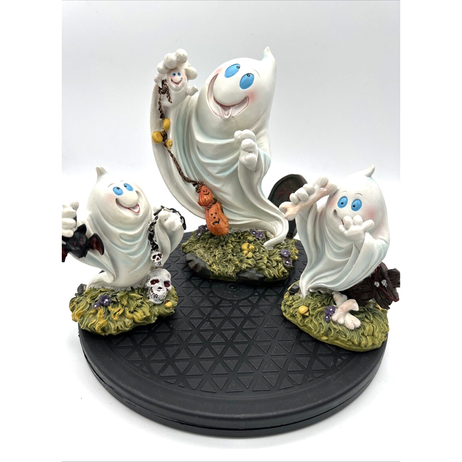 Lot Of 3 Vintage Halloween Ghost Figurines Resin EUC
