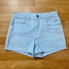 Good American high waisted cuffed denim shorts size 6/28 BabyBlue01 NWOT