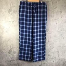 Z3707 Vintage Check Pants, Pajama Pants, Blue, Light Blue, Navy, 90s Y2K