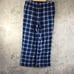 Z3707 Vintage Check Pants, Pajama Pants, Blue, Light Blue, Navy, 90s Y2K
