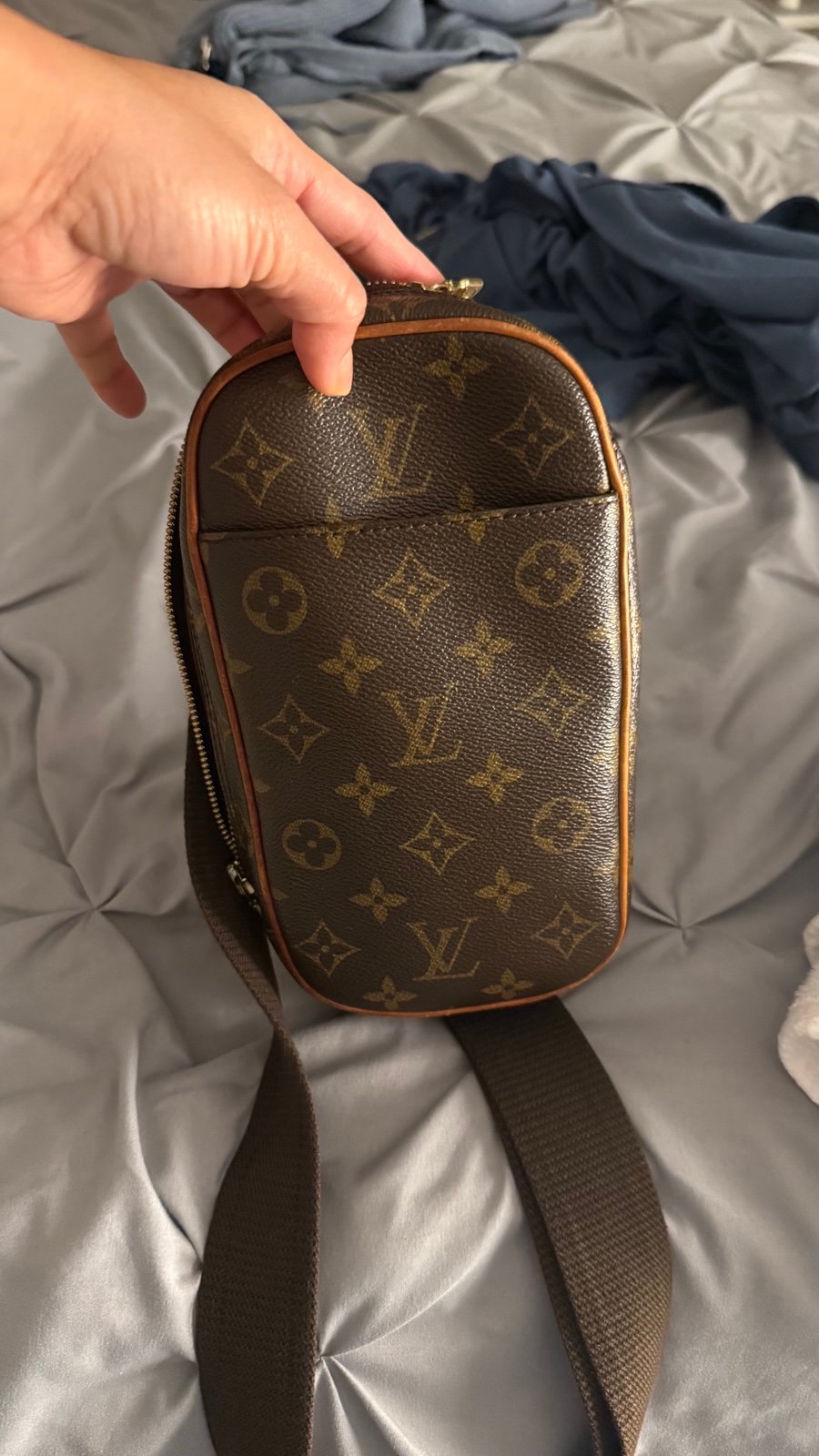 Louis Vuitton Pochette Ganjou Monogram Body Bag Canvas M51870 Brown Men's