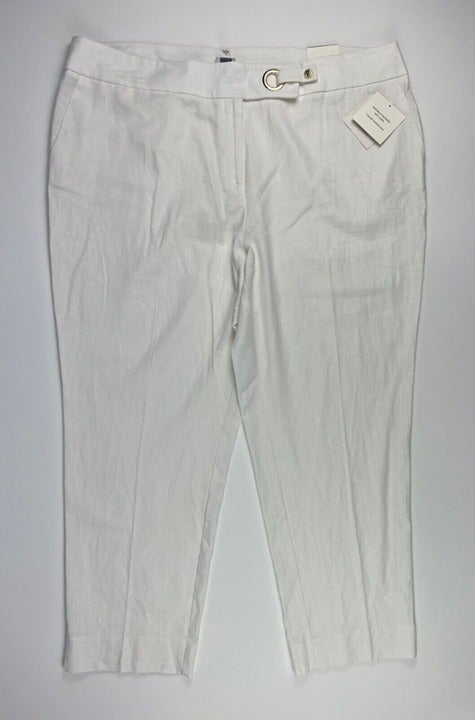 NEW! Anne Klein Women's 16 Linen-Blend Slim Ankle Pants NWT 89