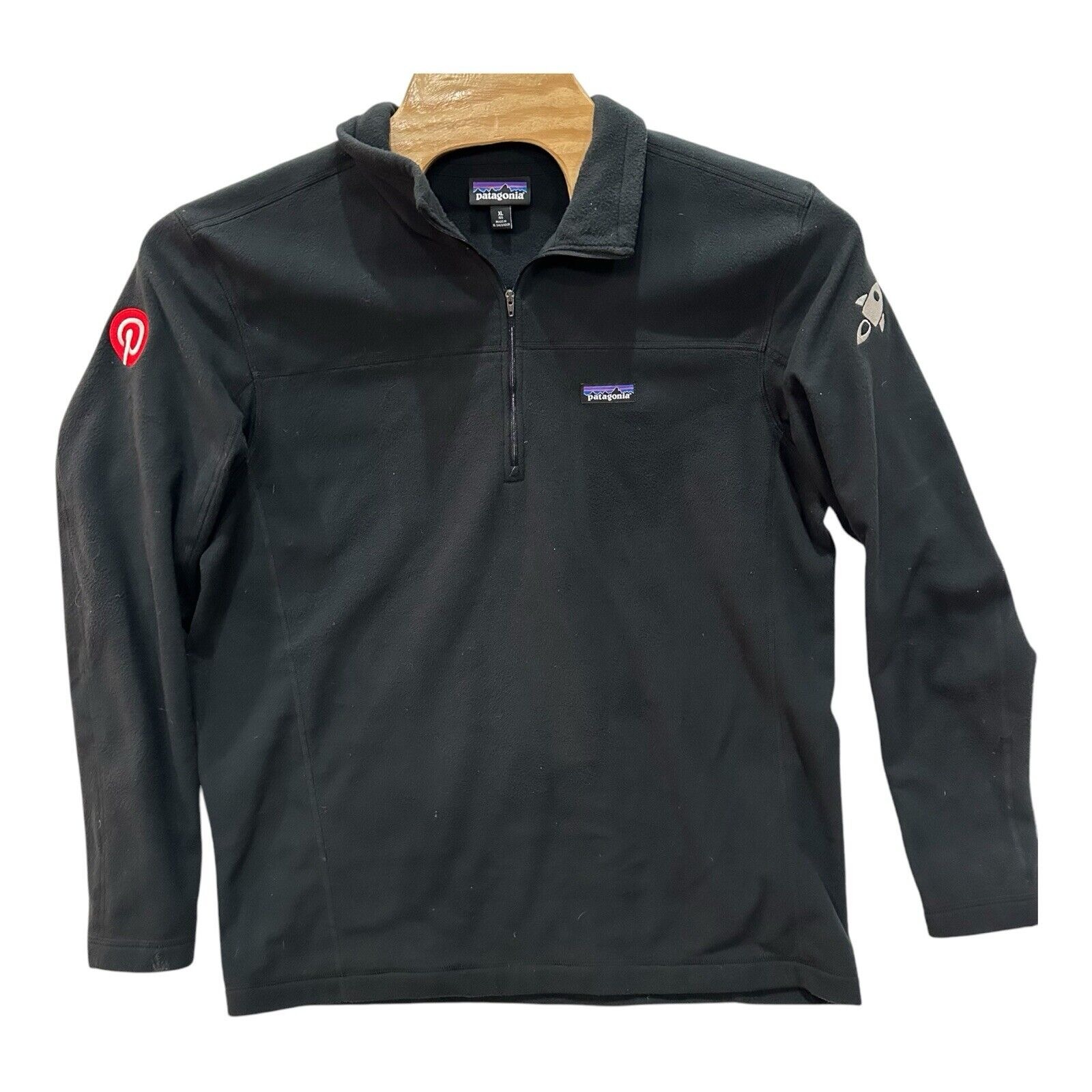 PATAGONIA Micro D Pullover Mens XL Black 1/4 Zip Fleece Sweater 26176 Pinterest