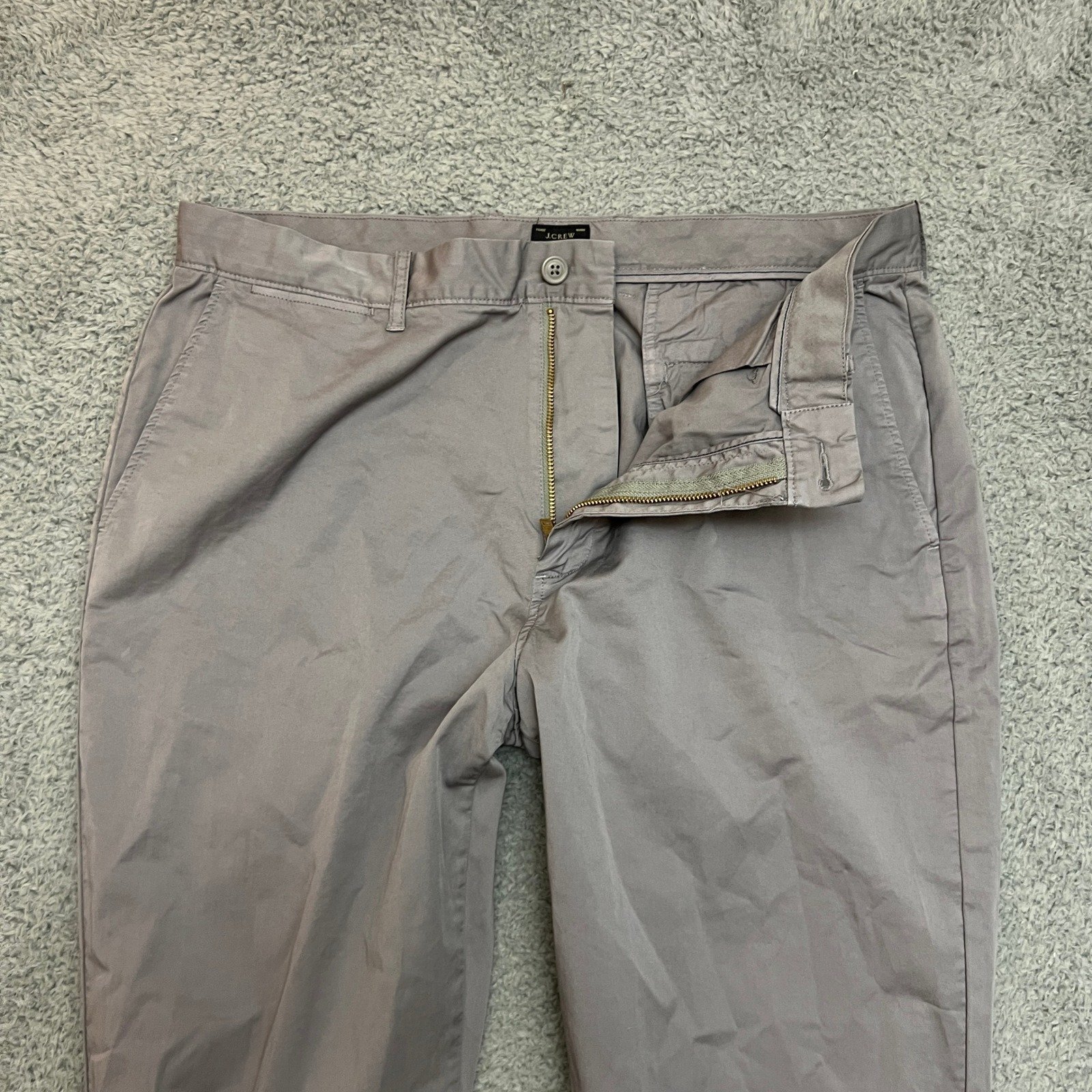 J Crew Chino Pants Mens 35x32 Stretch Gray Straight Leg Casual NWT