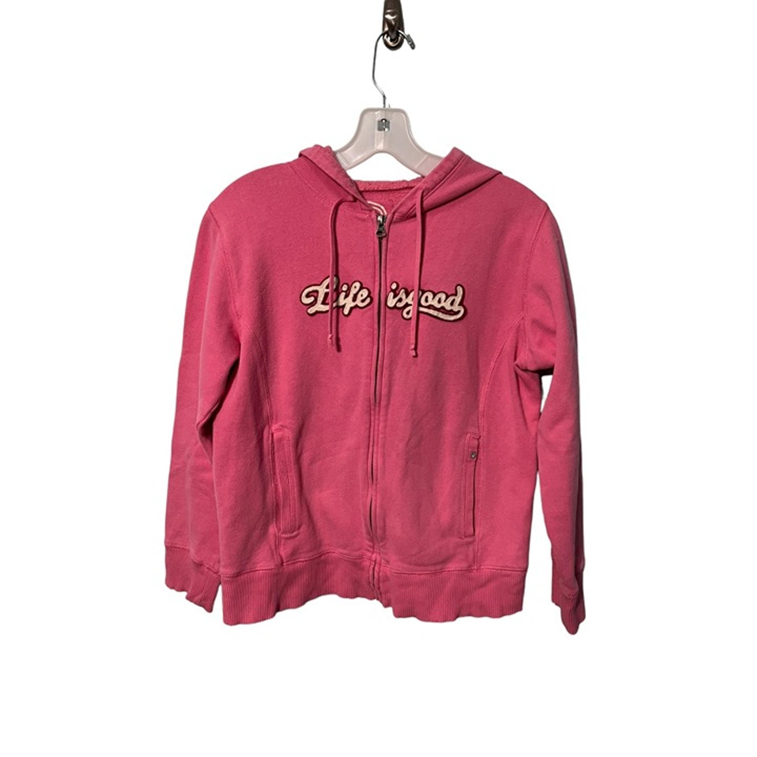 Life Is Good Pink Full Zip Hooded Jacket Size Medium