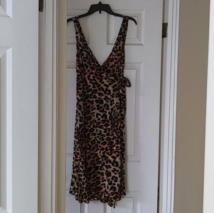 We Are Leone silk leopard animal wrap dress