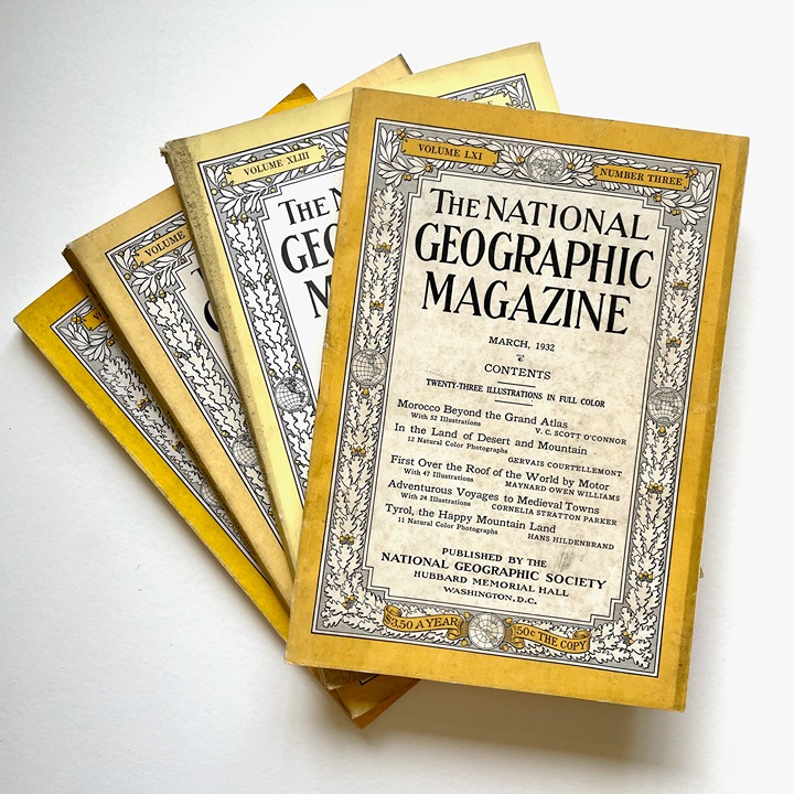 Lot of 4 Antique / Vintage National Geographic Magazines 1923, 1925, 1932, 1948