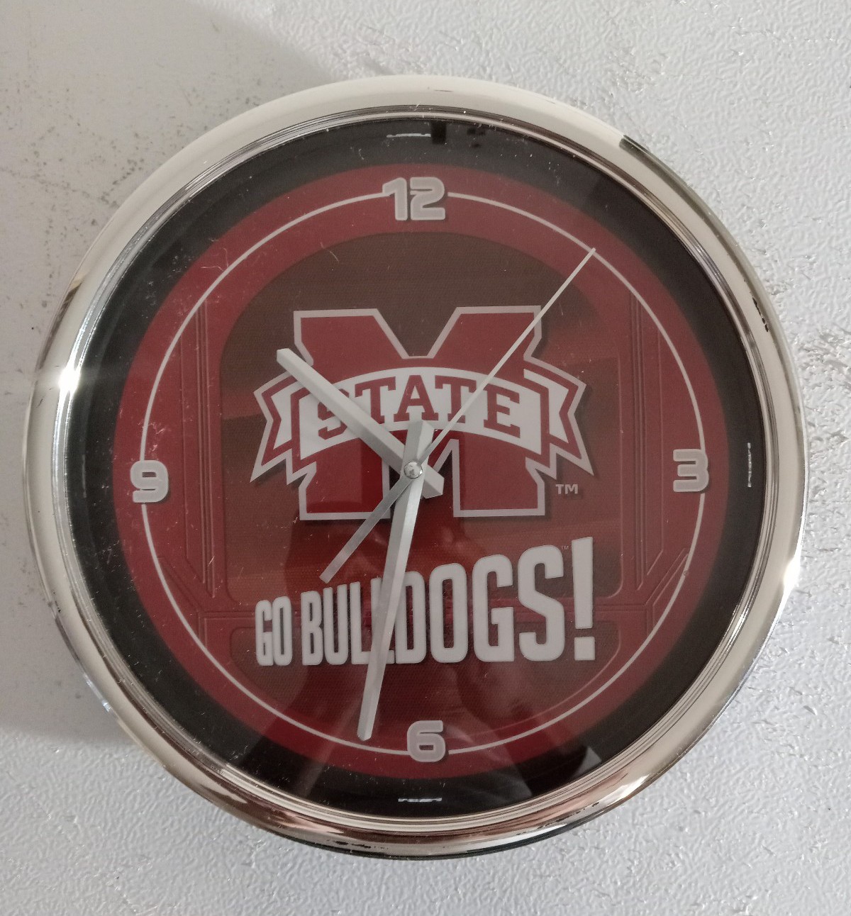 Mississippi State Bulldogs 11.5 Sun-Time Dimension Wall Clock