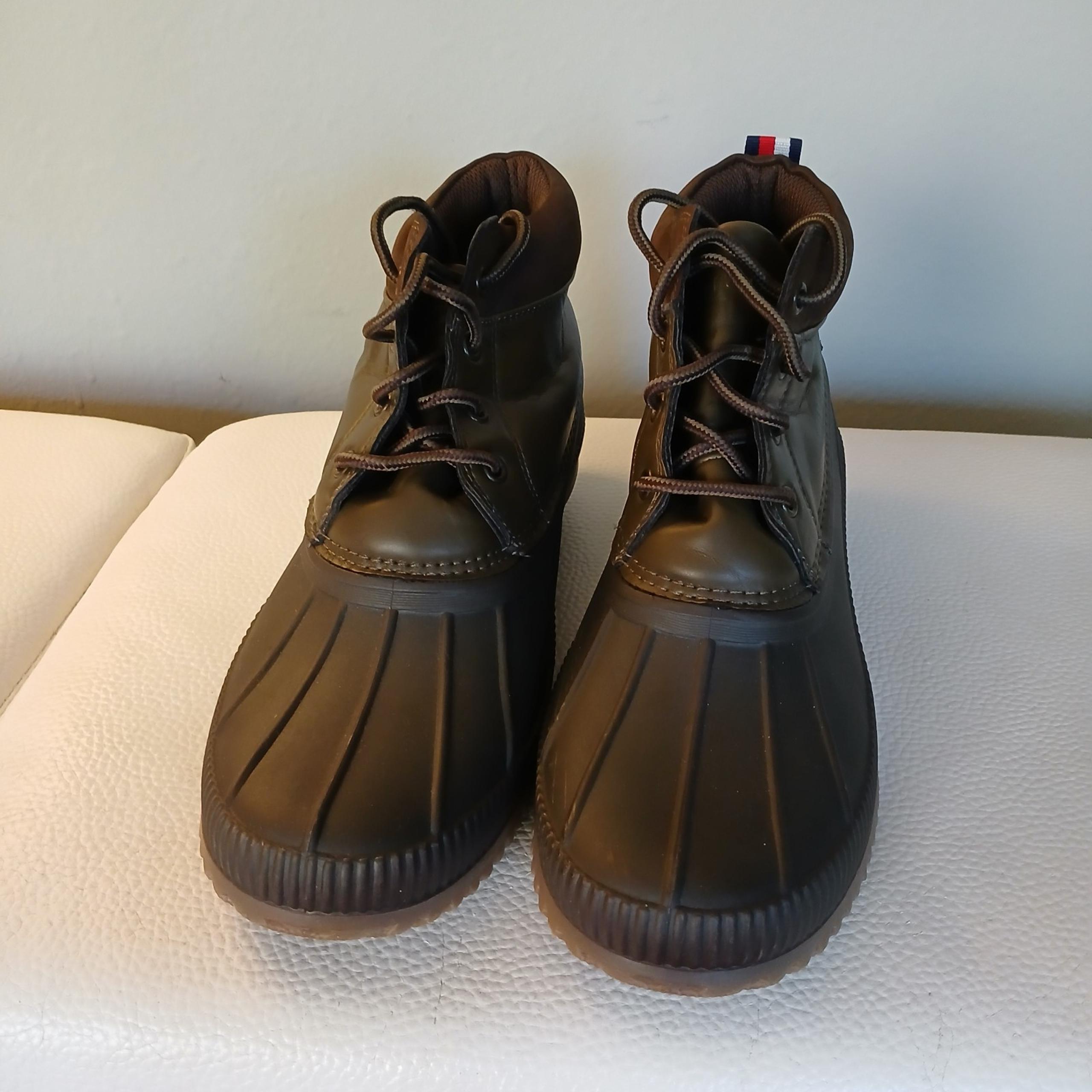 Tommy Hilfiger Mens  Celsius 2 Rain  Boots  Brown/ Olive sz 8 used