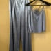 CHRISTIAN LACROIX Luxurious Silver Blue Velvet Wide Leg Pull On Pants/ Tank
